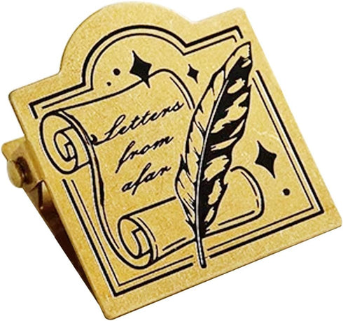 Reusable Brass Binder Clip, Decorative Metal Paper Clip for Home Office School Notebook Accessories