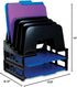 Officemate Incline Sorter - 2 Trays, 5-Compartments, Plastic, Black, 9.12w x 13.5d x 14h (22112)