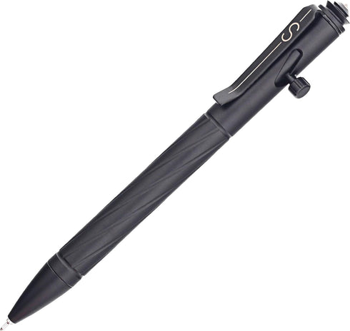 SMOOTHERPRO Premium Bolt Action Pen - Compatible with Pentel Refill, Durable Stainless Steel Clip, Black Color