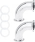 CLAHJQX 2 Pack 1.5 inch SS304 Elbow 90 Set Elbow, 1-1/2 inch Tube OD Sanitary Ferrule Degree Pipe Fitting