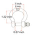 4 Pcs 5/16 Inch 304 Stainless Steel D Ring Shackles, 8 mm Screw Pin Anchor Shackle for Traction Steel Wire