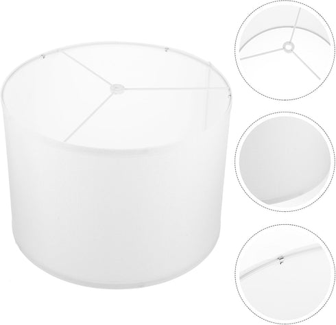 Bulb, (13 inch) Angoily Cloth Lampshade, Drum Lamp Shades, Barrel, Clip on Fabric, Small for Table and Floor Light