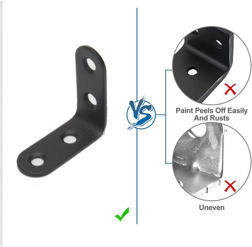XVTHOAKU 20PCS 1.57x1.57 Inch 80 Stainless Steel L Right Angle Support Brackets Includes Screws Heavy Duty Corner