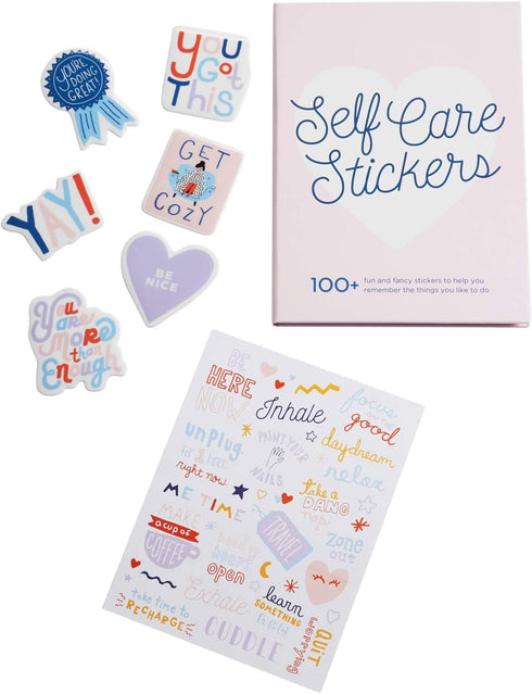 WORLD TRAVELER Free Period Press Sticker Book Folio - “Self Care Stickers” Hardcover Sticker Pad with Puffy Stickers,