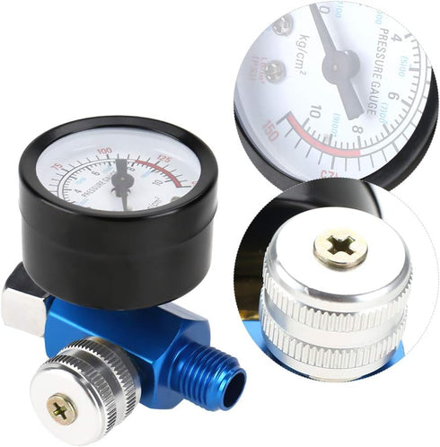 Air Pressure Regulator, Fydun 1/4 Spray Paint Gun Pressure Gauge Pneumatic Tool Accessory
