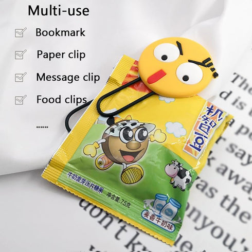 Cute Bookmarks, Funny Paperclip Bookmark, Novelty Emoticon Book Marker for Kids, 10PCS Random