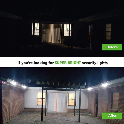 1000LM 6000K Black(2 Pack) Motion Sensor Outdoor Lights, Battery Operated Outdoor Light, Motion Detector Lights