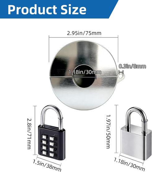 BOMAOO 2 (1.32.5 Inch Outdoor Faucet Lock, Stainless Steel Water Spigot Lock with Padlock, Hose Bib & Gate Valve Lock