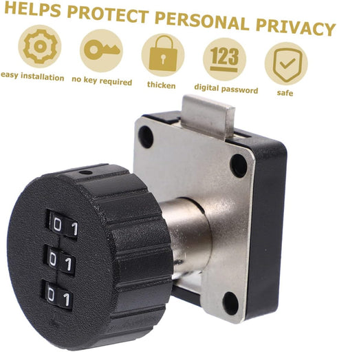 Generic 2pcs Padlocks Furniture Locks Combination Lock for Cabinets Bedside Tables and Office Use Secure Your Personal