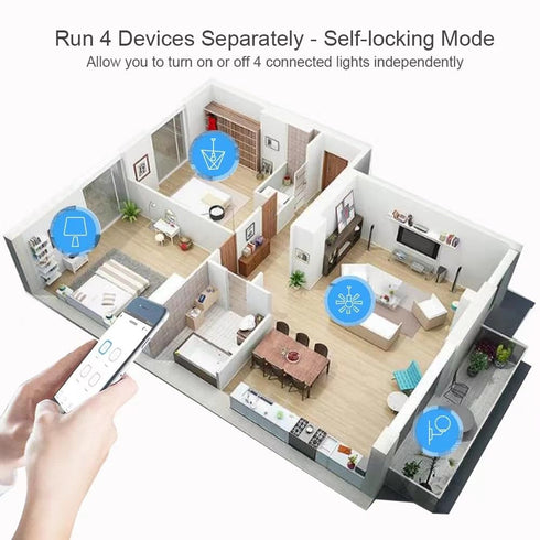 Tuya Smart Life WiFi Momentary Inching Relay Module, 4CH Smart Life, DC 7-32V/USB 5V, Compatible with Alexa Google Home