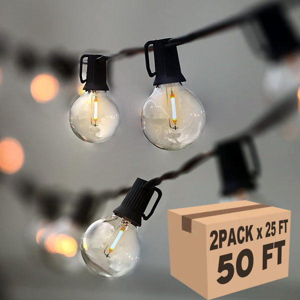 Lampat String Lights, LED 50 Lights Bulb 50Ft G40 Globe String Lights with