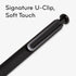 U Brands Midnight Monterey Ballpoint Pens, Set of 12, Black Soft Touch, Bold (1.0 mm) Point, Black Ink