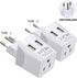 Ceptics Switzerland Travel Plug Set with 2 USB + USA Socket Input, Type J and Type C, Ultra Compact for Cell Phones,