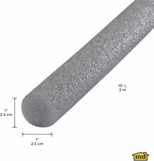 M-D Building Products 19100 Versatile Caulk Backer Rod Set, 1in x 10ft, Essential Foam Rods
