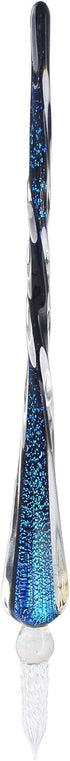 XIAOYU Glass Dip Pen, Vintage Handmade Glass Signature Pen, Starry Sky Crystal Dip Sign Pen