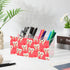 Ainavmxzs 4 Funny Cute Healthy Teeth Acrylic Clear Brush Holder With Compartments Organizer For Vanity Vanity Brush