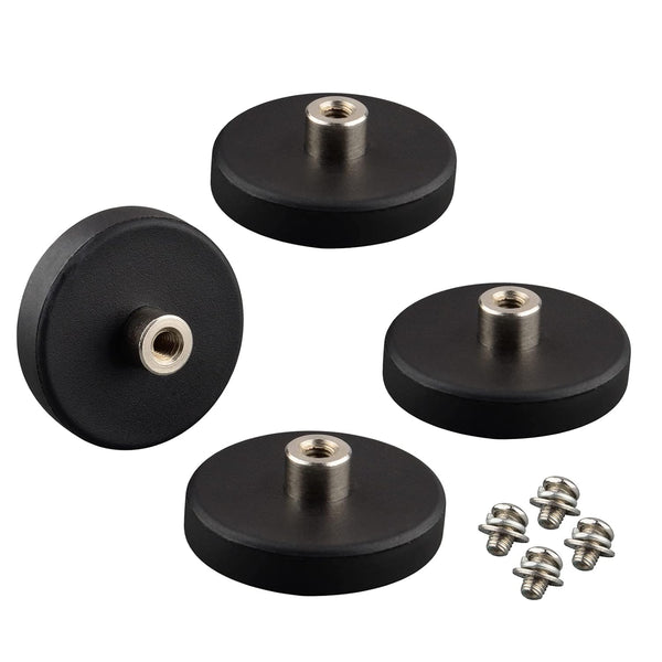 ULIBERMAGNET 4Pack Anti-Scratch Neodymium Magnet with Rubber Coated, Super Strong Magnetic Mounting for Tools