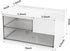 Desk Drawer Organizer, White Storage Box with 2 Drawers and 4 Compartments for Multifunctional Desk Accessories
