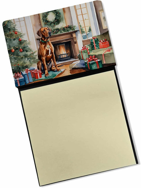 Caroline's Treasures Rhodesian Ridgeback Christmas Sticky Note Holder, Refillable Dispenser for Memo Pads