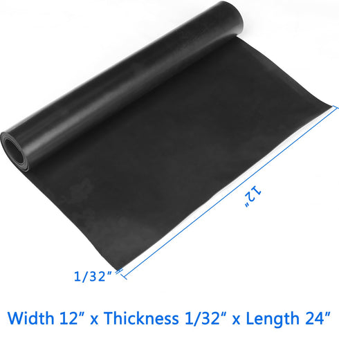 WochiTV Solid Rubber Sheets, 12" Wide x 1/32" Thick x 24" Long Neoprene Strips for DIY Gasket Material