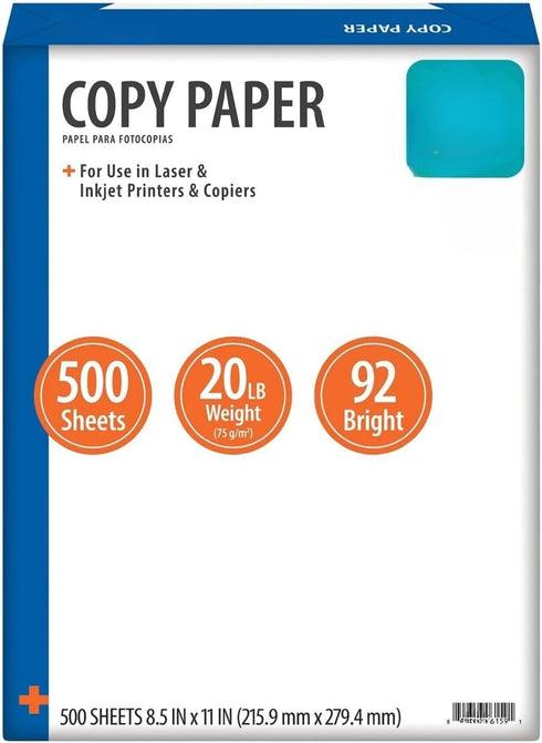 Generic 8.5" 11", 92 20 lb., 500 1 Copy Paper, x Bright, White, Sheets, Ream