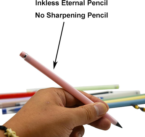 Maydahui 12PCS Everlasting Pencil, Inkless Eternal Pencil with Eraser, Magic Pencil with 12 Replaceable Nibs