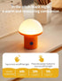 Sgohevn 3 LED Night Light for Bedroom - Cute Mushroom Mini Desk Lamp with Brightness Levels, USB Rechargeable