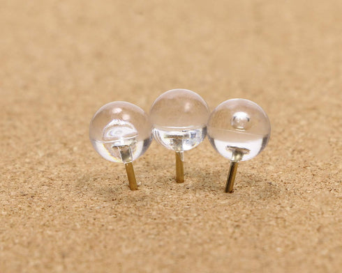 Tupalizy 100PCS 1/3 Inch Decorative Push Pins, Transparent Plastic Head and Gold Steel Point Thumb Tacks for Bulletin