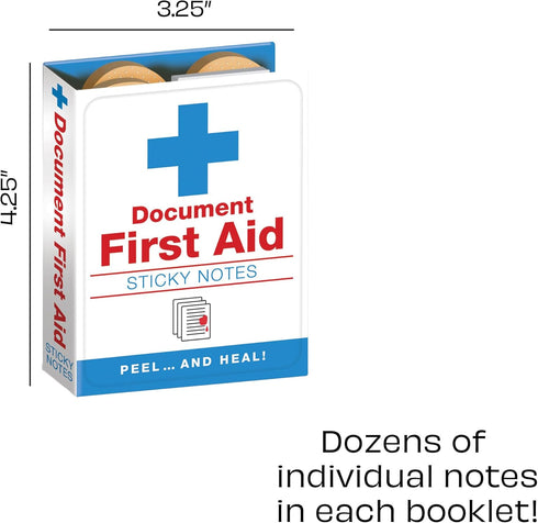 The Unemployed Philosophers Guild Document First Aid Booklet - 3.25" x 4.25" with Self-Sticky Notes Inside