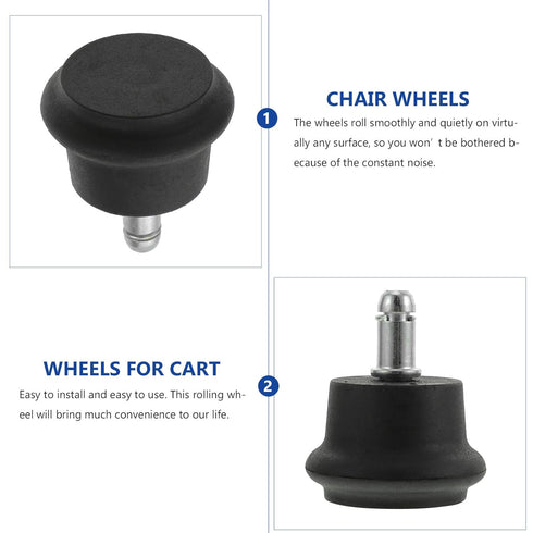 5Pcs Office Chair Wheels Swivel Caster Furniture Casters Insert Stem Rollers Silent Replacement for Desk Chairs