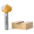120-Degree V Groove Router Bit, 1/4" Shank, 3/4" Cutting Diameter, Carbide Tip
