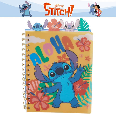 Stitch Tab Journal Notebook, Spiral Bound, 96 Lined Pages, 8 x 7 inches, Yellow