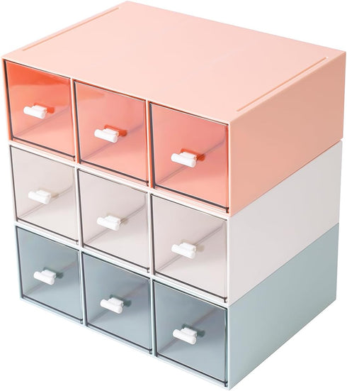 Plastic 3 Drawer Organizer for Cosmetic Storage, Makeup Organizer for Nail Polish, Brushes, Jewelry (White)