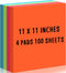 Big Sticky Notes - Bright Colors Self Stick Pads, Large Note Pads for Home, Office, Notebook Supplies 4 Pads 100 Sheets