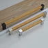 IBOWZ 2 Kitchen Cupboard Handle Pieces Drawer Handle Solid Wood Handles Base Made of Gold Solid Zinc Alloy Cupboard