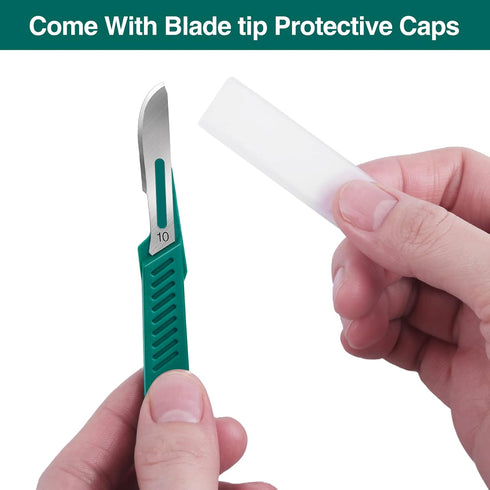 20 PCS Scalpel Blades with #10 Scalpels, Disposable Blades with Protective Cover for Laboratory Cutting