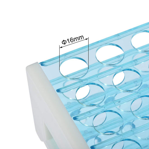 uxcell 2Pcs Detachable Polypropylene Test Tube Holder Rack, 50 Hole for 13-16mm Tubes Light Blue