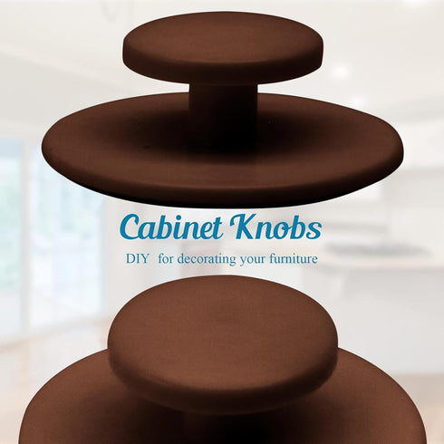 20 Pcs Coffee Color Self-Stick Kitchen Cabinet Knobs, Mini Adhesive Drawer Pulls for Cabinet, Dresser, Drawer