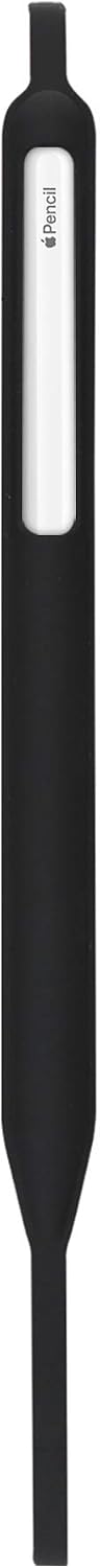 kwmobile (2. Silicone Skin Compatible with Apple Pencil Gen) - Soft Flexible Stylus Sleeve Grip Pen Holder - Black