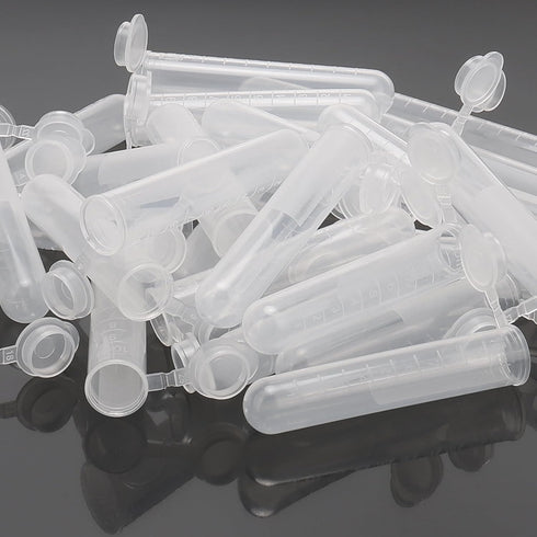 200pcs 10ml Plastic Vial Tube, EP Lab Centrifuge Test Tube Sample Storage Container with Snap Cap