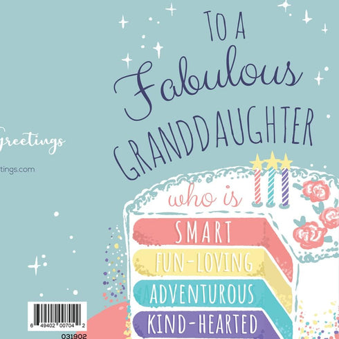 Prime Greetings Birthday Card For Granddaughter, Eco-Friendly, Thick Card Stock with Premium Envelope 5in x 7.75in