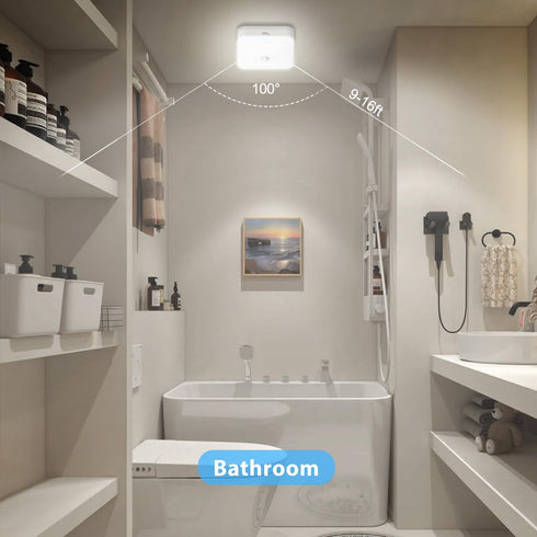 Closet 500LM 5000K WhitePoplar Rechargeable Motion Sensor Light, Rechargeable Battery Operated Ceiling Light Wireless