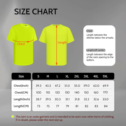 High Visibility Shirts for Men, Hi Vis Safety Construction Short Sleeve Work Shirts, ANSI Compliant, UC-Yellow L.