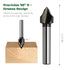 NUTIO 90 1/4 Inch 1/2 Inch Degree V Groove Router Bit Carbide Chamfer, Shank and Diameter V Cutting Tool for CNC