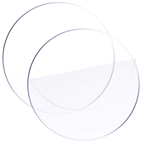 Zonon 2 12 Inch Round Acrylic Sheet Clear Cake Acrylic Disc Sheet 1/16" Thick Transparent Circle Disc for DIY Cake