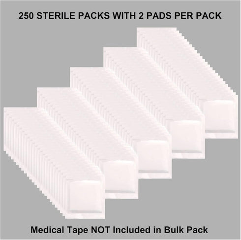 4" 4" 6-Ply (Pack 250) Vakly Sterile Split Gauze x of Absorbent Non-Woven Drain Sponges with Precut Slit for IV