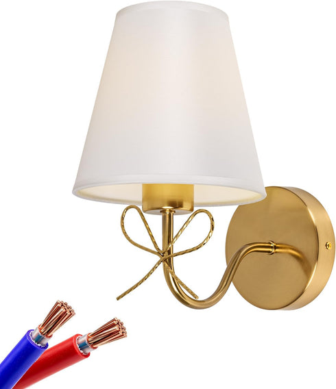 Antique Brass Wall Sconces 1 Pack, Bow Sconces Decor Gold Wall Lights