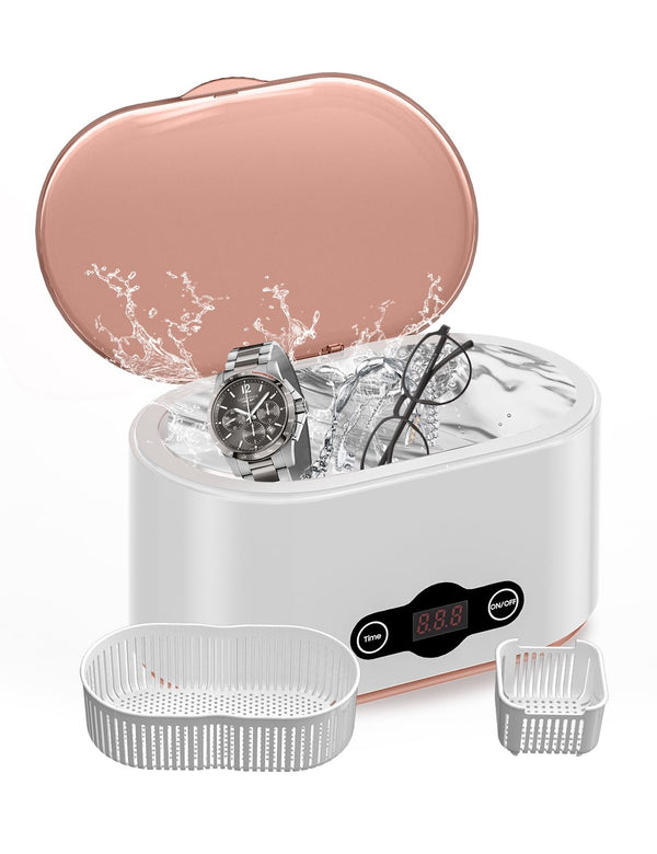20OZ Ultrasonic Jewelry Cleaner 45KHz with 5 Timer Modes, 600ML Stainless Steel Cleaner for Jewelry and Eyeglasses