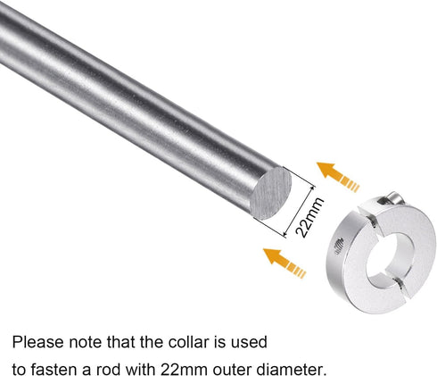 HARFINGTON 2pcs Double Split Shaft Collar for 22mm Shaft, Set Screw Clamp-On Collars, 45mm OD, 12mm Width
