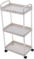 TEHAUX Three-Layer Storage Rack Kitchen Gadget Utility Cart Wheels Rolling Cart for Kitchen Utensil Organizer Sturdy